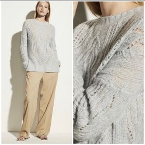 Vince Cable Knit Sweater Merino Wool Cashmere Ice Blue Small
